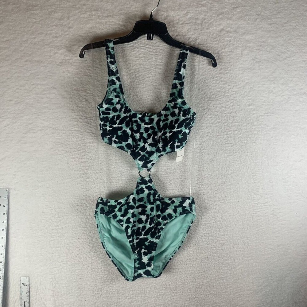 Salt + Cove Monokini Swimsuit Women Large Leopard Stretch Spot On High-Leg S9455